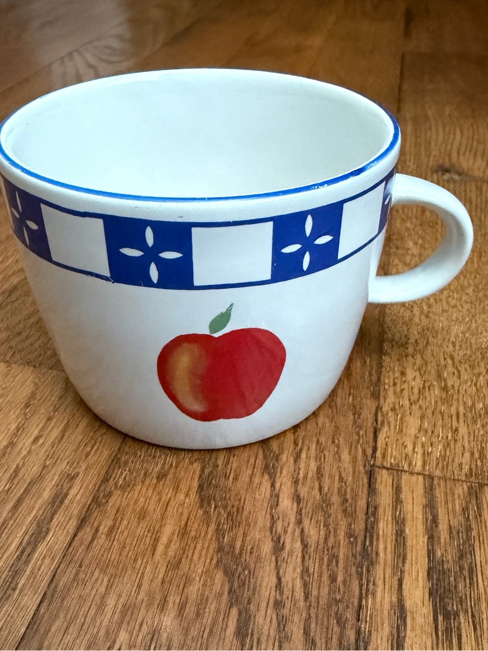 Vintage Newcor Stoneware Orchard Picnic Apple Pattern Mug Cup